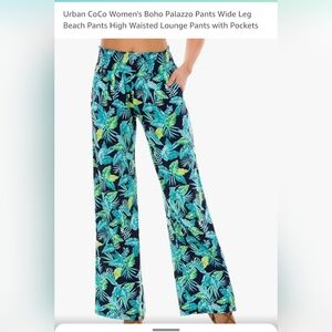 BOHO PALAZZO Pants wide leg high waist lounge size XL